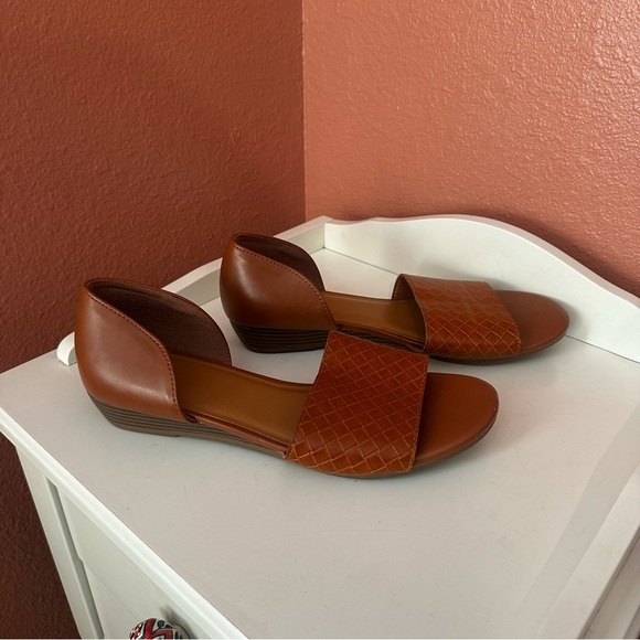 a.n.a Shoes - a.n.a Brown Flats with Perforated Design